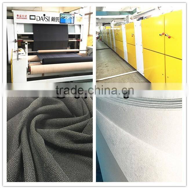 Adhesive one side tear away polyester fusible nonwoven gum stay interlining