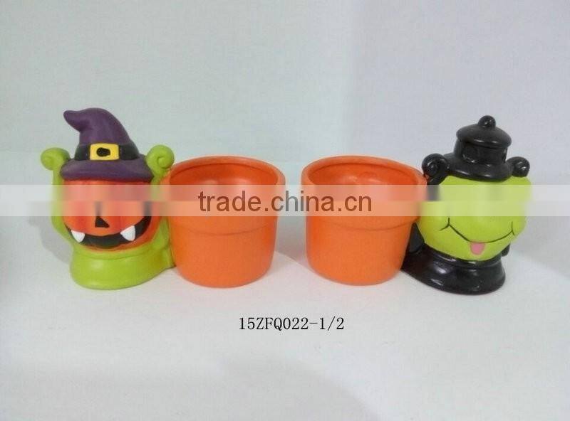 Halloween pumpkin ceramic flower pot festival decorations