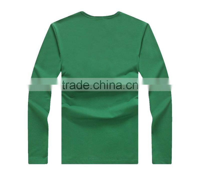 mens cheap brand fashion long sleeve plain cotton t shirt