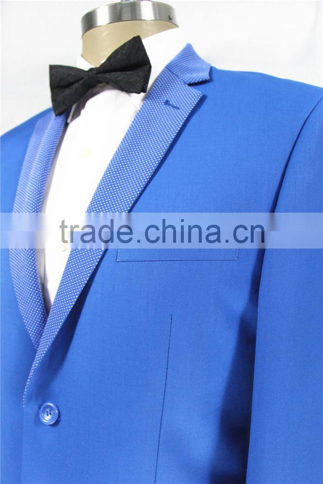 2015 New Tuxedo slim fit suit for man-fine silk&polyester kint fabric for collar