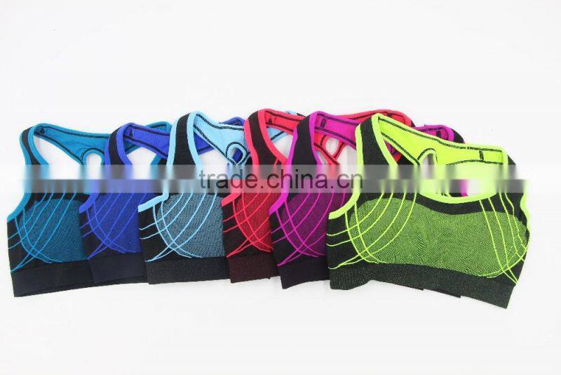 2016 fashionable style sports bra for ladies/high elastic sports bra