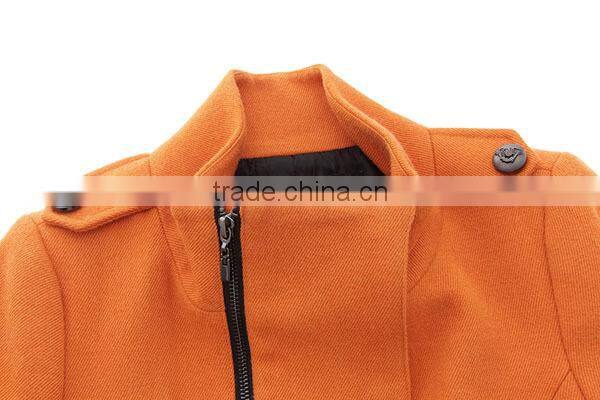 women's newest design zipper embellished thermo coat with pockets and epaulet