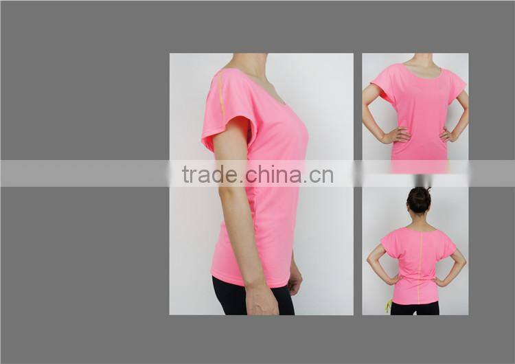 New design cool dry custom women sport t shirt fitness clothes running apparel