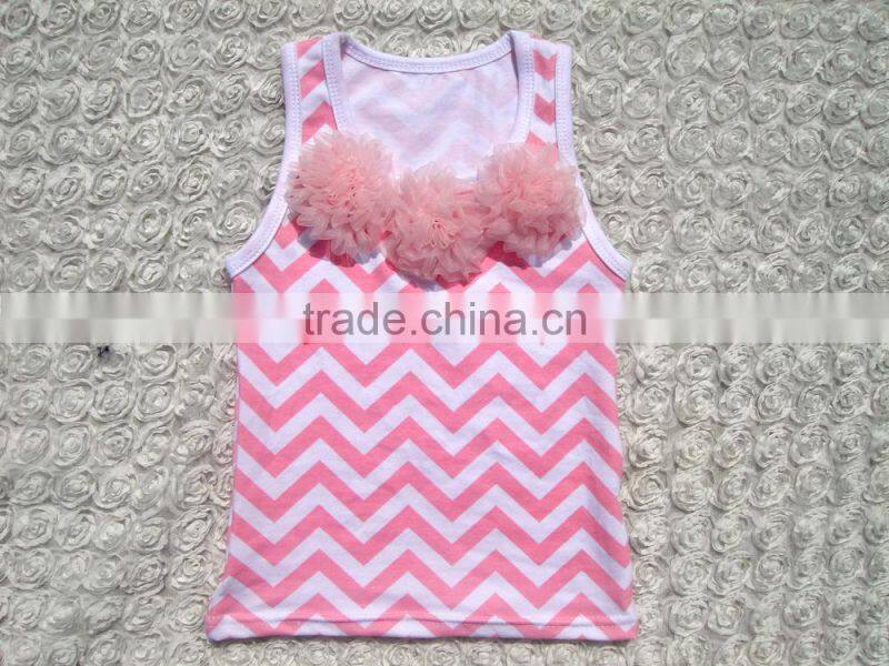 Newest design kids cotton chevorn tank top