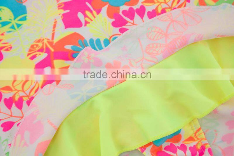 2017 OEM Service Sublimation Designer Girl Swimwear For One Piece Beachwear