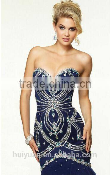 luxurious beaded new designer low cut back trumpet/mermaid winter ball dresses