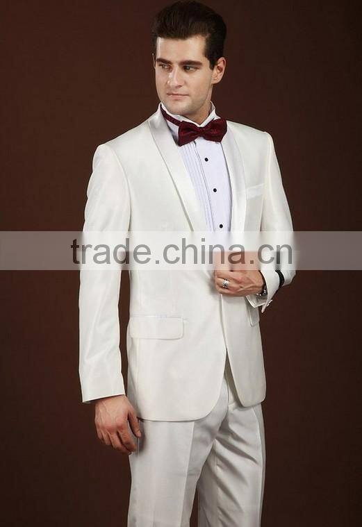 new wedding design white coat pant men suit