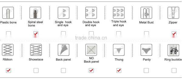 Lace Covered Corset Overbust Steel Bone Zipper Wholesale