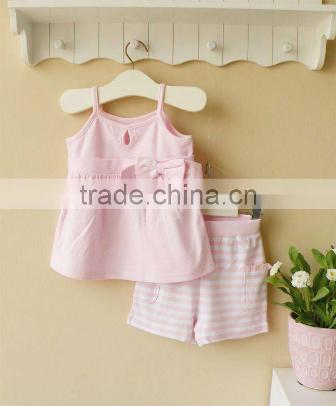 wwwSUNcom 2012 summer baby clothing strap top and shorts set cotton 100%