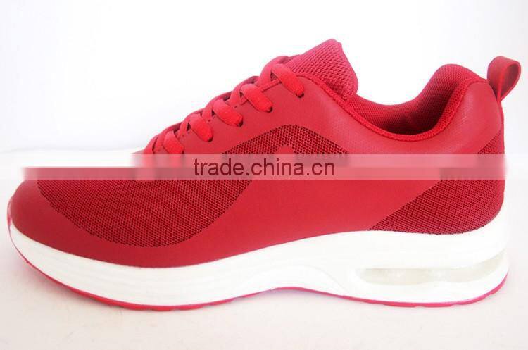 Red mesh upper PU air cushion sport women shoes