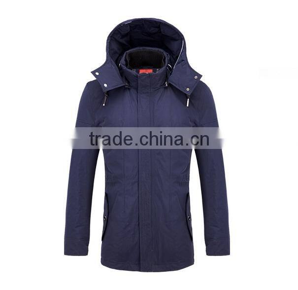 Mens Detachable Hood Padding Leisure Travel Jacket