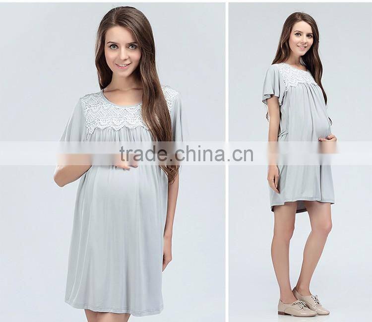 Wild Maternity Clothing Printing Breastfeeding Clothes Loose and Comfortable Nursing Dress