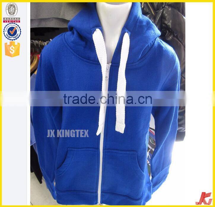 Contrast wholesale color OEM service men's zipper-up hoodies with your own logo