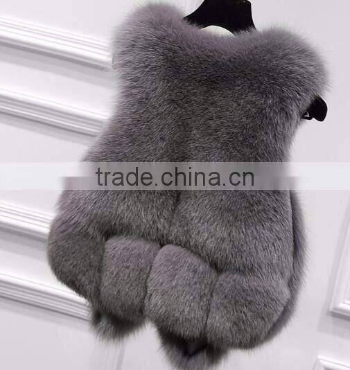 TJ-R-10 Autumn winter white faux fur vest fake fur vest from China