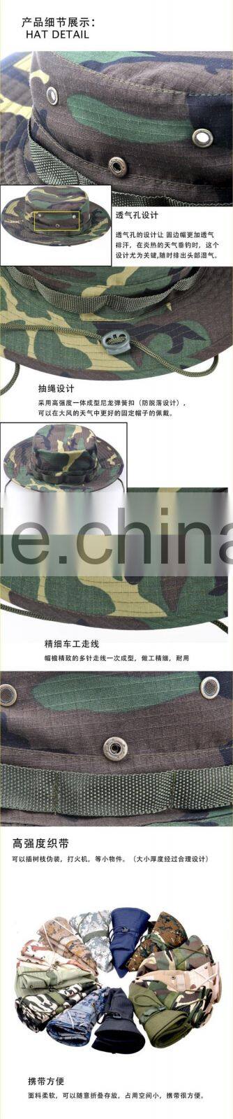 custom floppy fishing hat cap men military boonie bucket hats with string