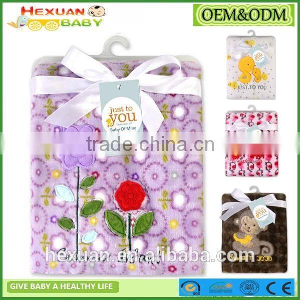 Cute Plain Animal Hood Blanket With Baby Coral Fleece Blanket