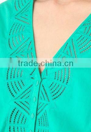 95cotton 5spandex women beautiful design slim-fit shirt