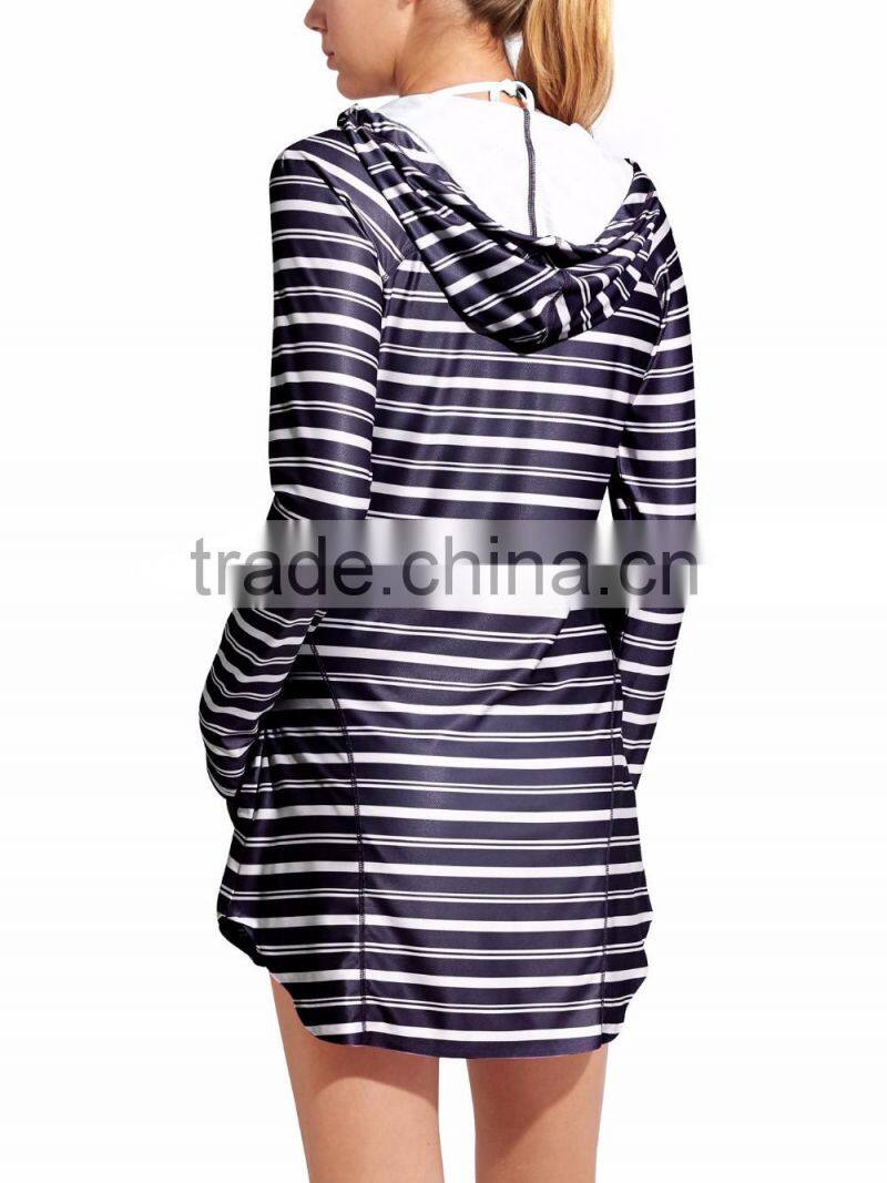 Women Sports Tank Top Dress Girls' Fancy Long Sweatshirt Plain Strips Hoodies