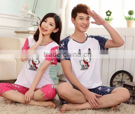 2015 wholesale cute couple pajamas