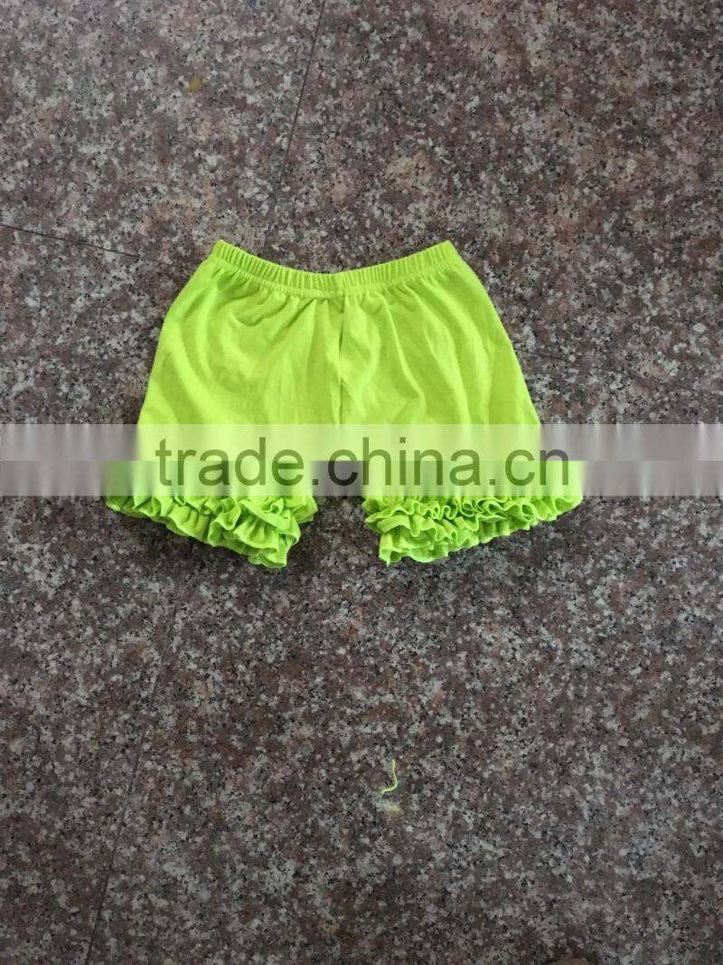 2017 Summer Children Girls Cotton Loose Shorts Persnickety Boutique Children Clothing Icing Ruffle Solid Colo Shorts Comfortable