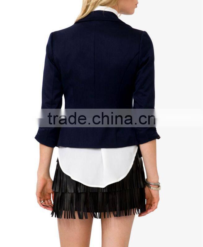 Ruched 3/4 Sleeve Blazer