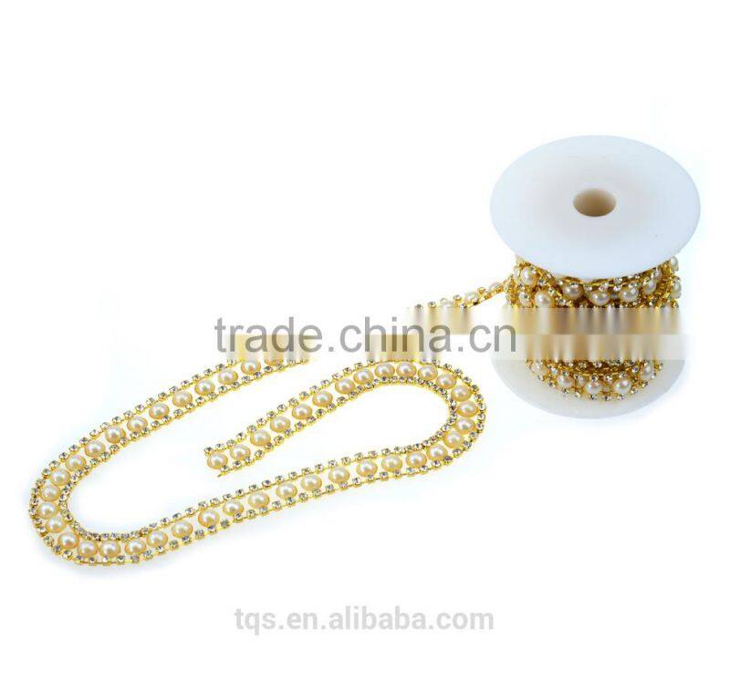 High Quality Cup Chain Pearl&Rhinestone Trimming for Dresses