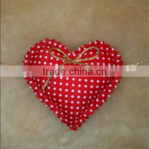 Fabric Heart Bunting, Shabby Chic Love Heart Bunting, Red Ditsy Bunting