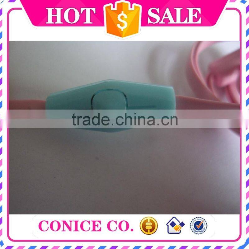 2015 hottest sale waterproof pink silicone plastic plug in ear earbuds magic stereo HIFI handsfree wired earphones with mic