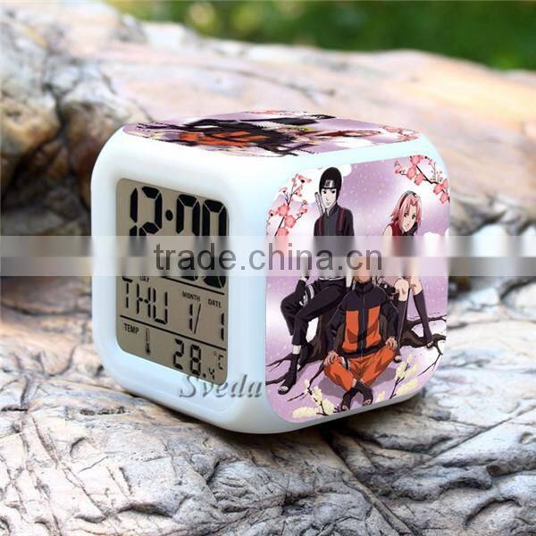 Hot selling Plastic LED alarm clock, Naruto character design digital clock for sale, LED digital alarm clock cheap price