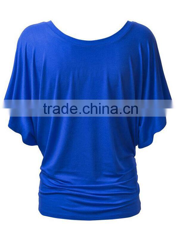 women shirt summer short batwing sleeve solid female tops S6310012