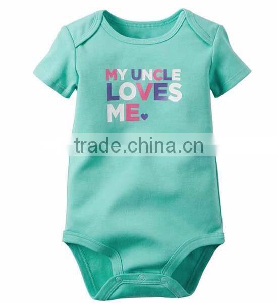 wholesale 100% organic cotton baby girl boy short sleeve bodysuits