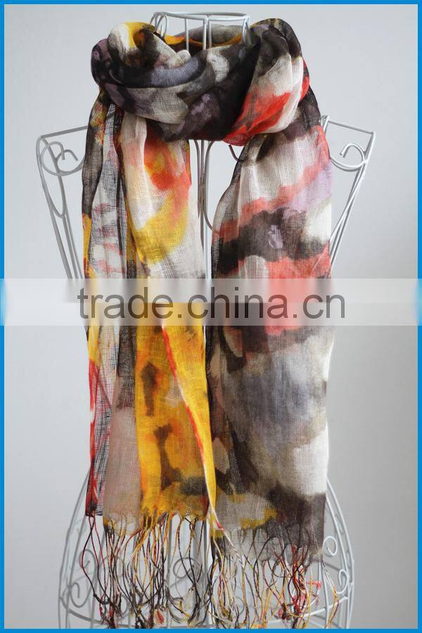 2015 new fashion linen cotton scarf and shawl wholesale