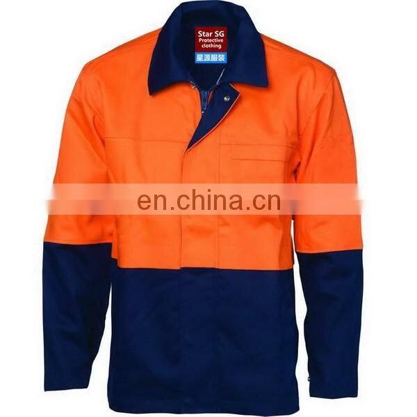 Cotton Orange Heavy Duty Zipper Front Fireproof Jackets
