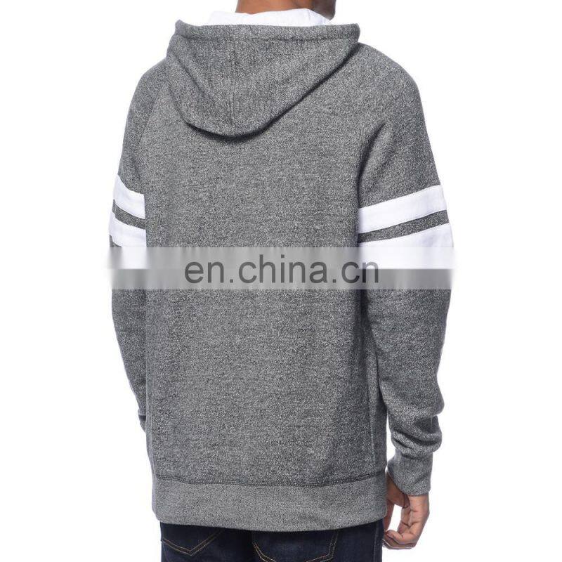2017 Fashion Cheap Hot Sale OEM Casual Men Black Colorway Raglan Sleeves Strip Hoodies