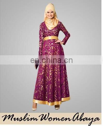 2016 Wholesale Jubah Malaysia Beaded Fashion Muslim Design Fancy Appliqued Muslim Jubah Baju Kurung Malaysia