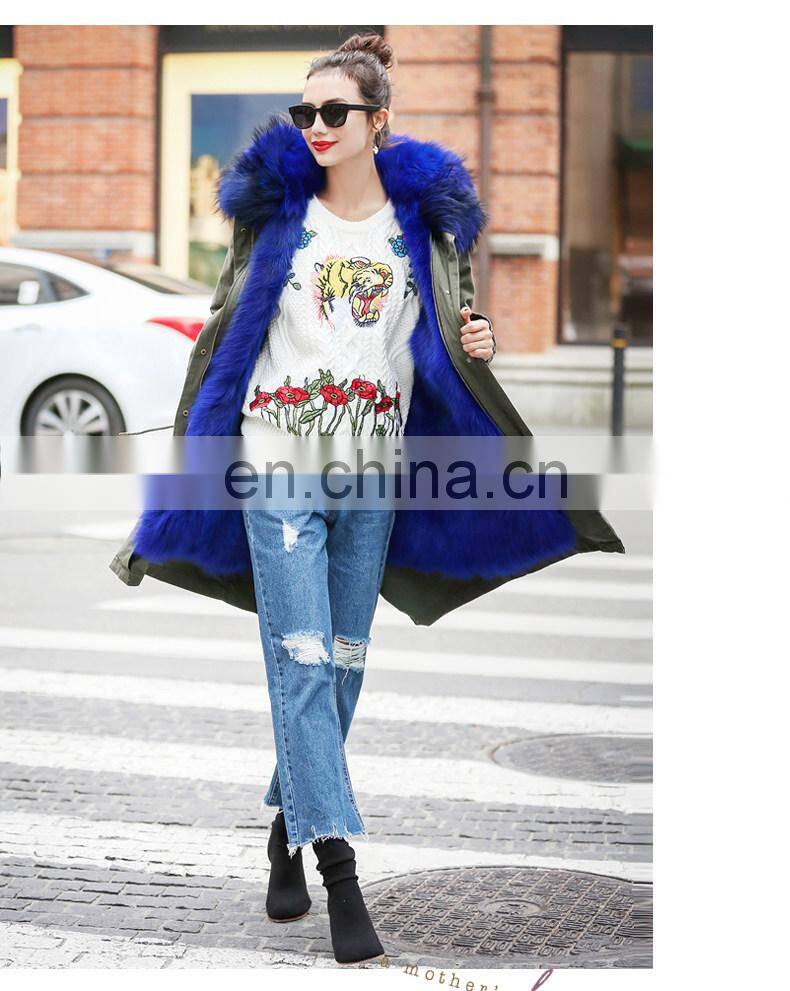 2016 Fashion Chinese Military Great Coat / Hot Sale Parka with Big Raccoon Fur Trim Hood