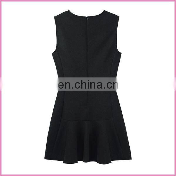 wholesale sleeveless optional color yarn dyed cotton fabric vest dress