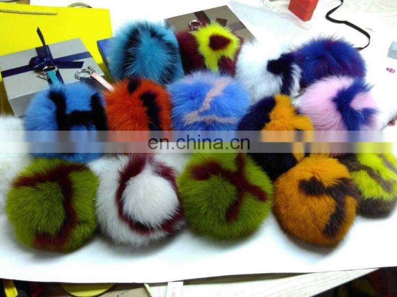 custom made unusual fox fur bag accessory keychain