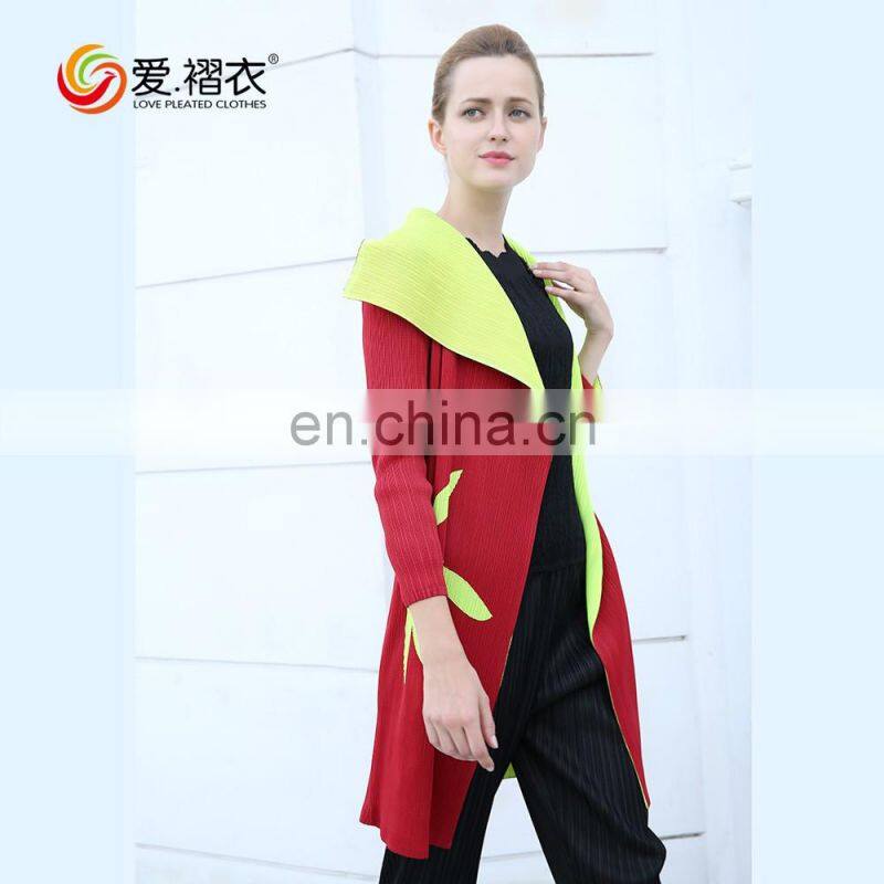 New European style coats autumn long overcoat ladies without clothes with buttons