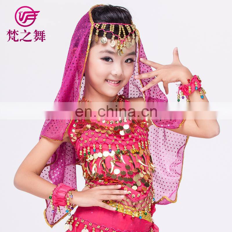 P-9055 120D Chiffon chiffon glittery children kids belly dance head veil scarf
