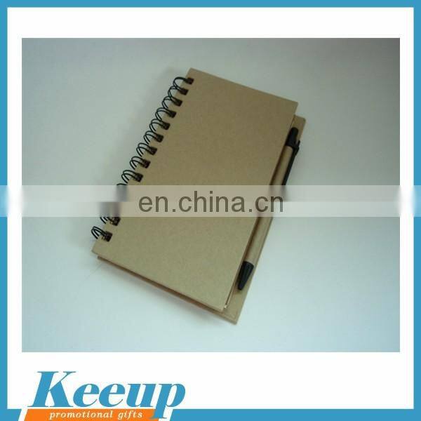 Printed hard paper cover promotional notebook with spiral bound