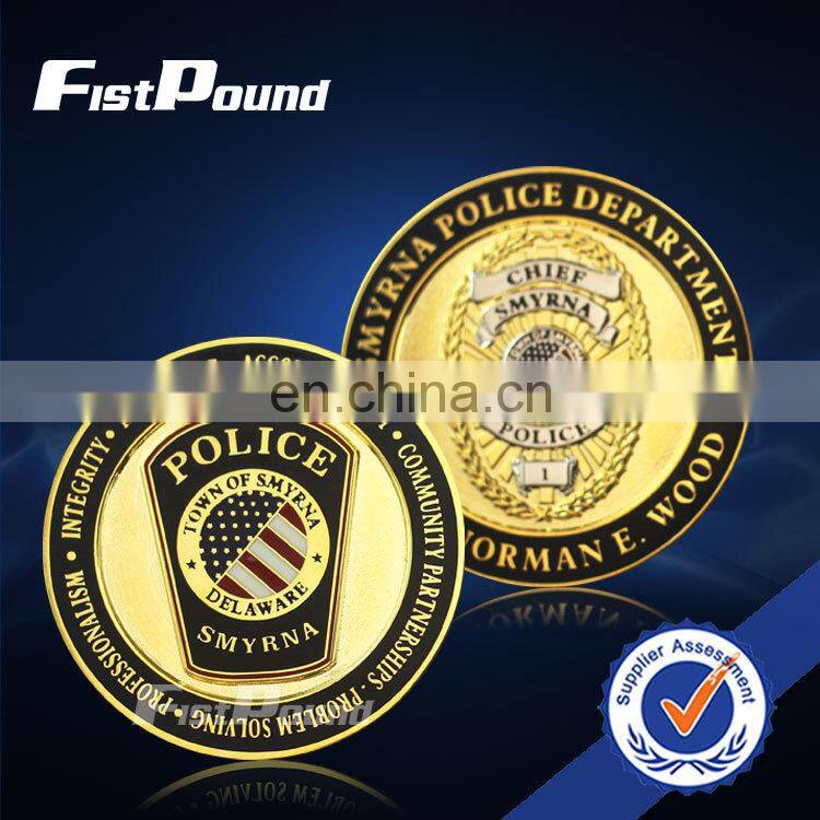 Hard enamel coin about silver plated