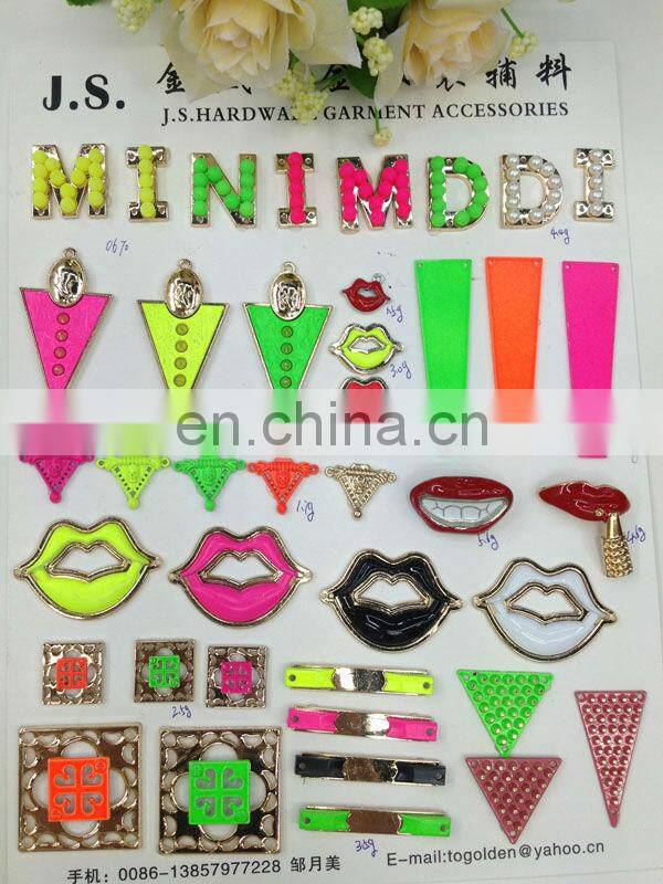 Fashion clothing metal label accesories sew on or pin on or nail on clothing bags or shoes