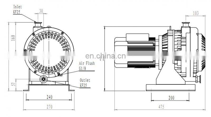 EVP-300 4 l/s 0.75kw 110v oilless clean dry scroll vacuum pump use the same seal as Anest Iwata sold to Spain