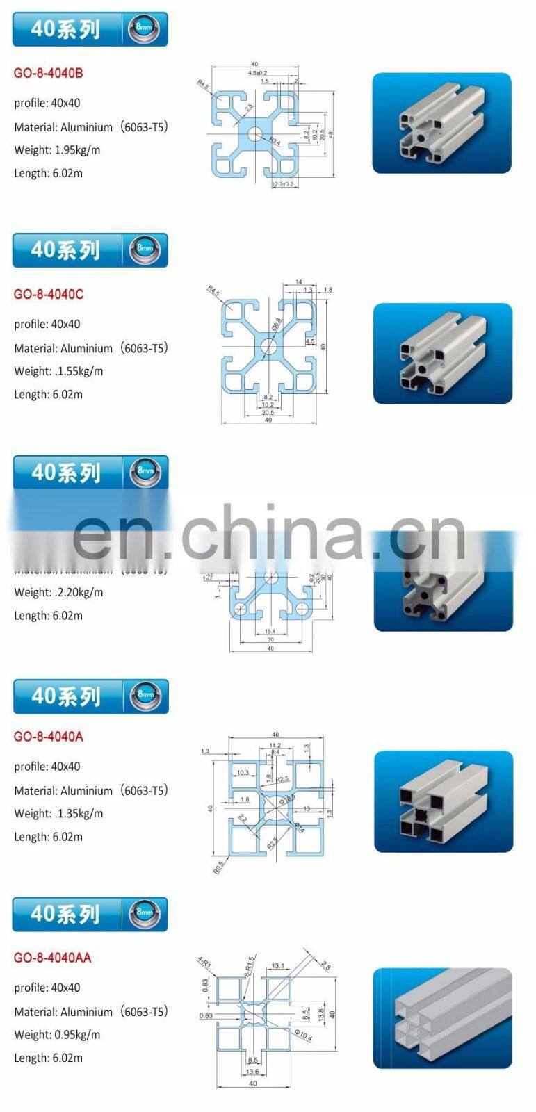 40x60 connector for aluminium profile