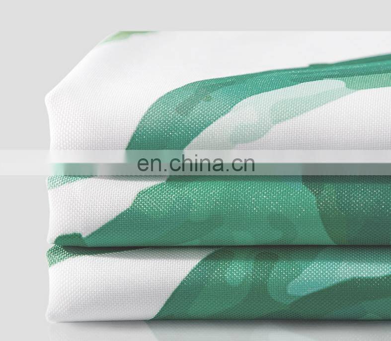 High Quality Polyester Plant Shower Curtain leaf green waterproof shower curtain