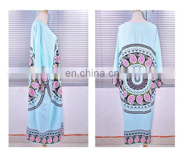 Saida de Praia 2019 Beach Cover up Long Beach Dresses Tunic for Beach Pareos Robe de Plage Print Women Beachwear Bikini Cover up