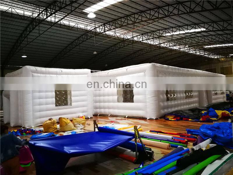 Outdoor Huge White Square inflatable Movable Building with lights for parties and events