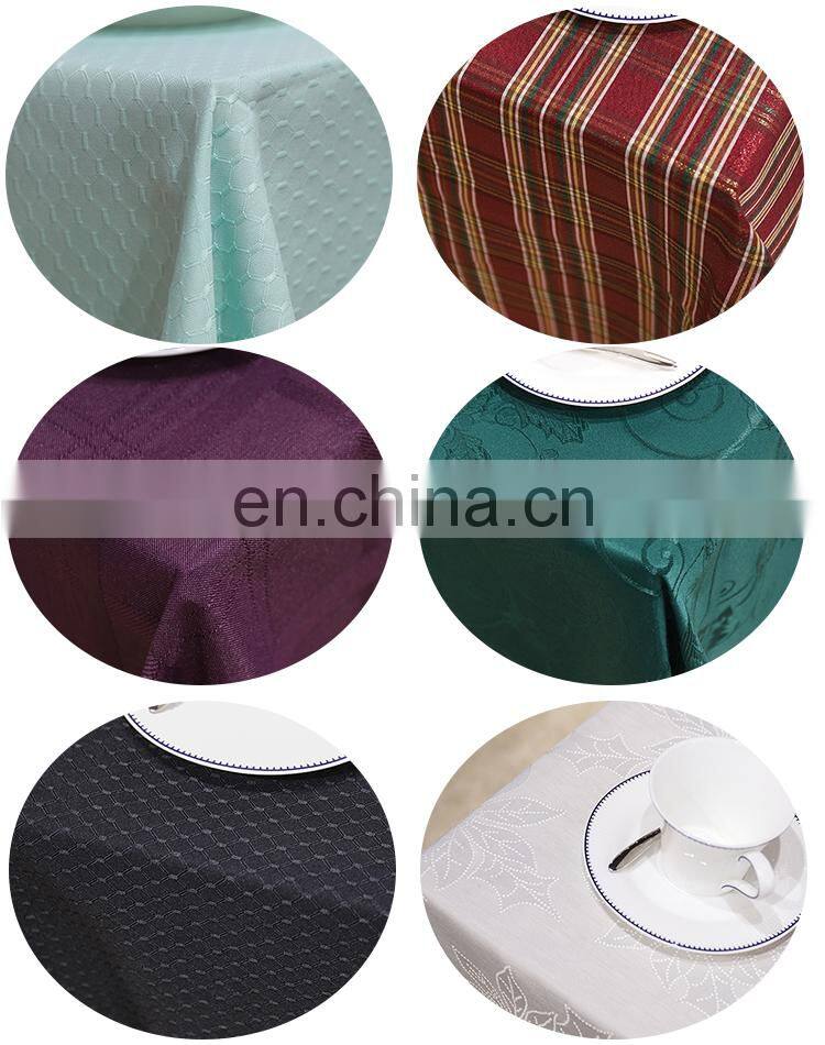 2019 high quality printing tablecloth jacquard white rectangle banquet party home wedding church table cloth with flower pattern