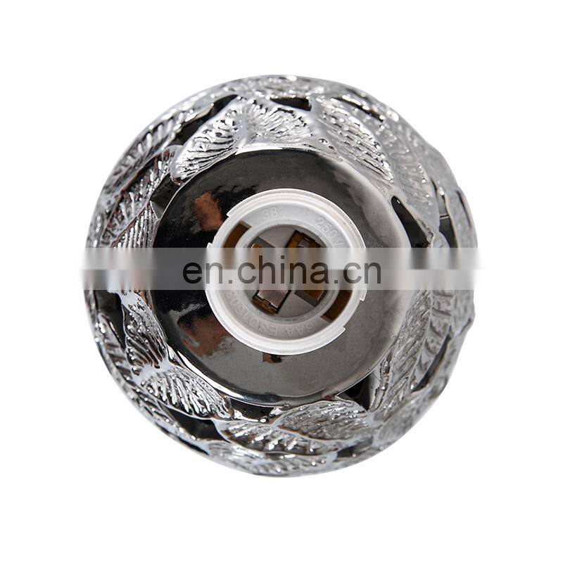 new design of rattan pattern ceramic desk lamp for indoor room